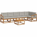 Modulares Außen-Sofa-Set mit Kissen, Akazienholz-Stil, wetterfest, Ergonomisches Design