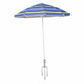 Stabiler Sonnenschirmständer mit Rasendorn, Abnehmbar für Garten und Strand, Silber