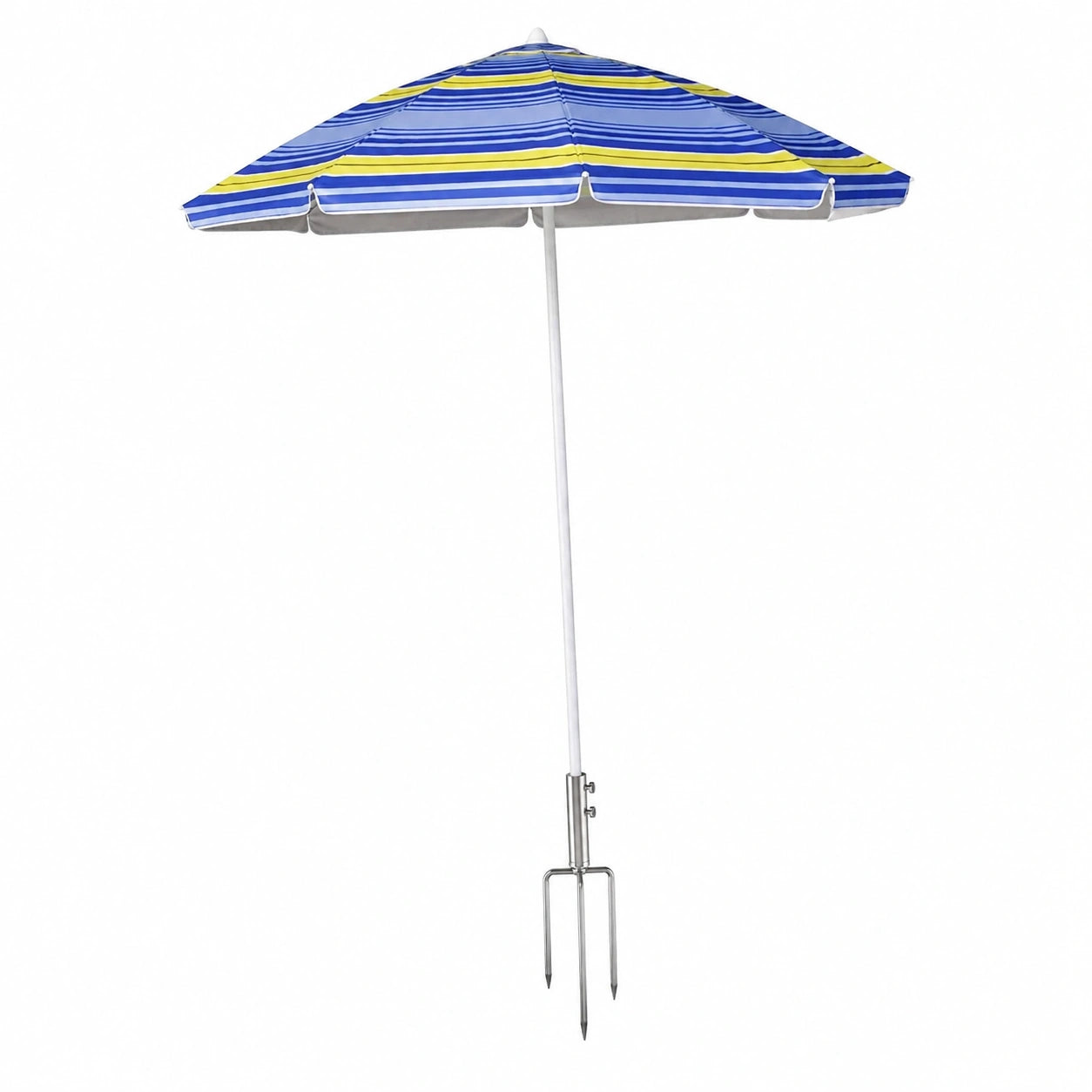 Stabiler Sonnenschirmständer mit Rasendorn, Abnehmbar für Garten und Strand, Silber