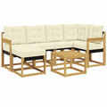 Modernes 7-teiliges Garten-Sofa-Set in Weiß und Creme mit Kissen