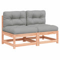 Modulares Gartensofa Set aus Douglasienholz mit Kissen, 2-teilig ohne Armlehnen