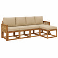 Moderne Garten-Lounge-Set 5-teilig, Akazienholz und Polyester