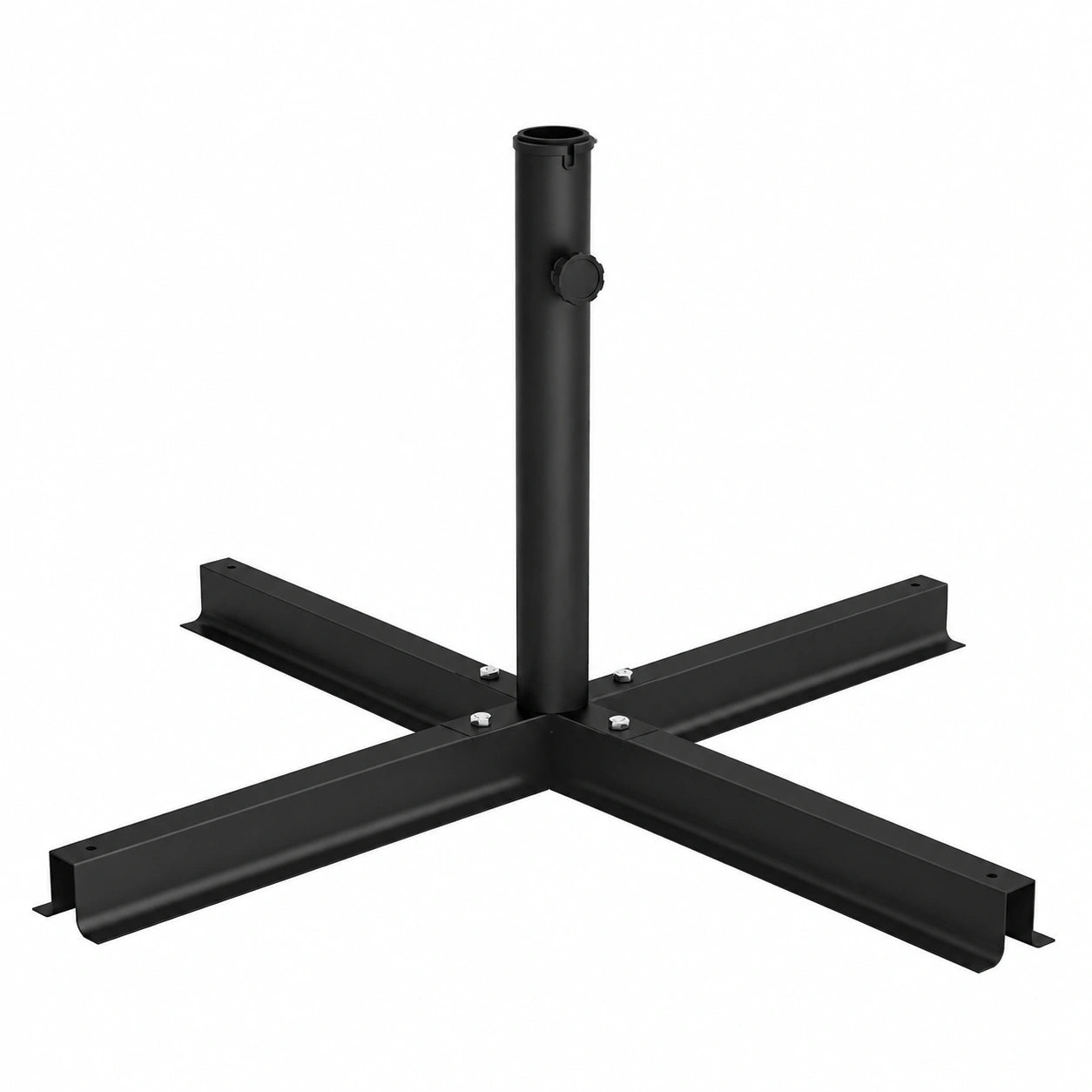 Outsunny Kreuzständer für Sonnenschirme, 4 kg, für Masten Ø38-48mm, Balkon und Garten, Schwarz