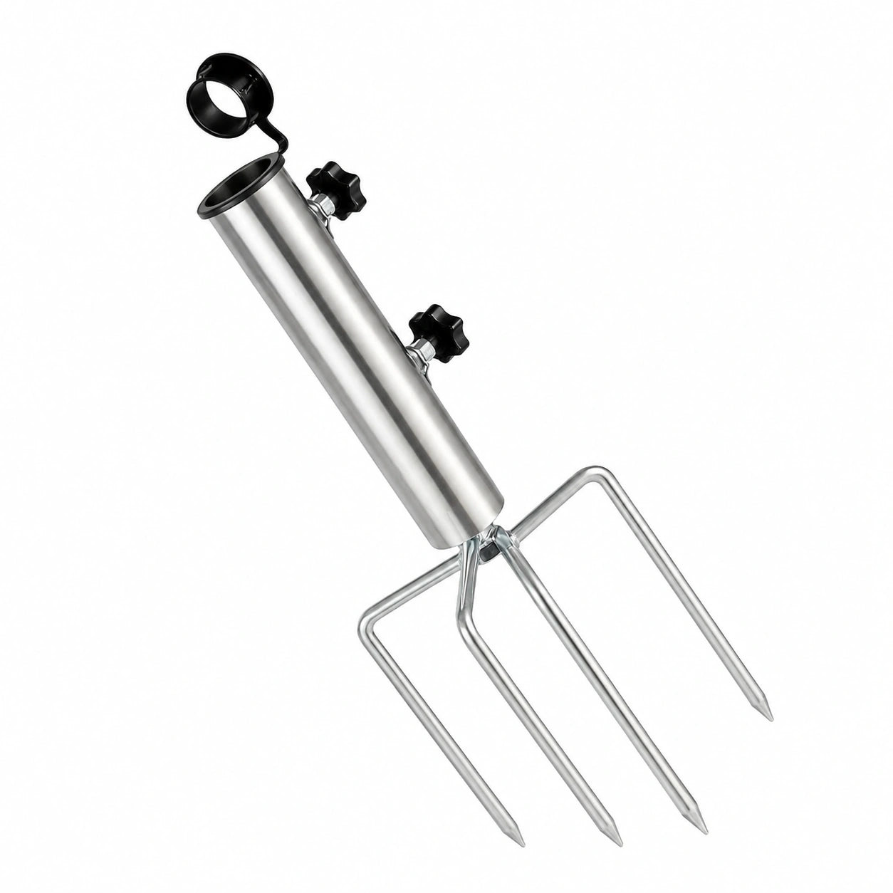 Verstellbarer Sonnenschirmständer aus Metall mit Heringen und Haken