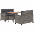 Tidyard Gartenmöbel-Set: 3-teilige Essgruppe aus Poly Rattan und Akazienholz