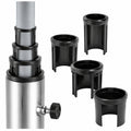 com-four® Sonnenschirm Reduzierringe Set - Adapterringe 25-48 mm, 4-teilig, Schwarz