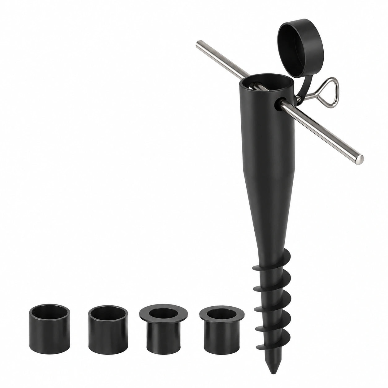 Universal Bodenhülse für Sonnenschirme, Strand und Garten, Adapter Ø25-45 mm