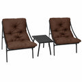3-teiliges Balkonmöbel-Set mit abnehmbaren Kissen, inklusive Couchtisch, ideal für Terrasse und Garten
