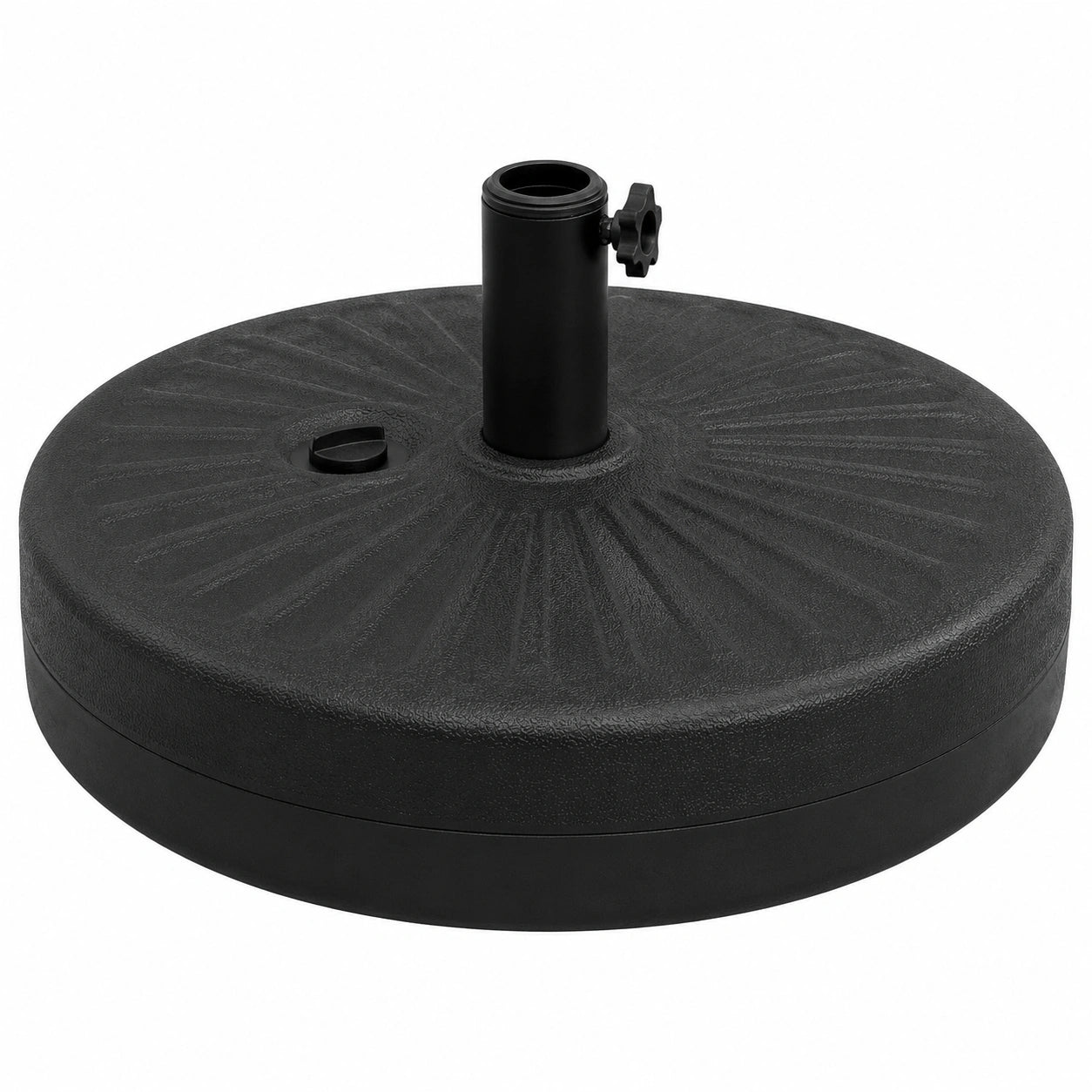 Sonnenschirm-Ständer befüllbar, rund 22L, HDPE, für Schirmstangen Ø 38-48mm, inkl. Adapter, Schwarz