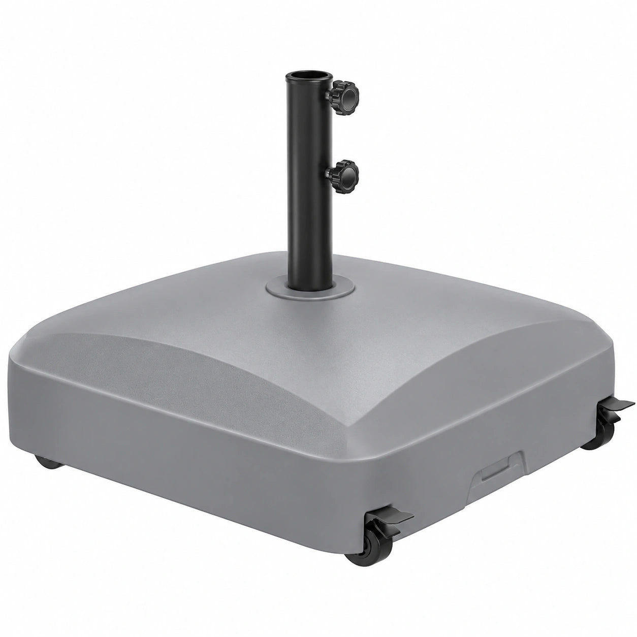 tillvex® Rollbarer Schirmständer PAVERA mit Bremse, befüllbar 37L/56kg, wetterfest & UV-beständig