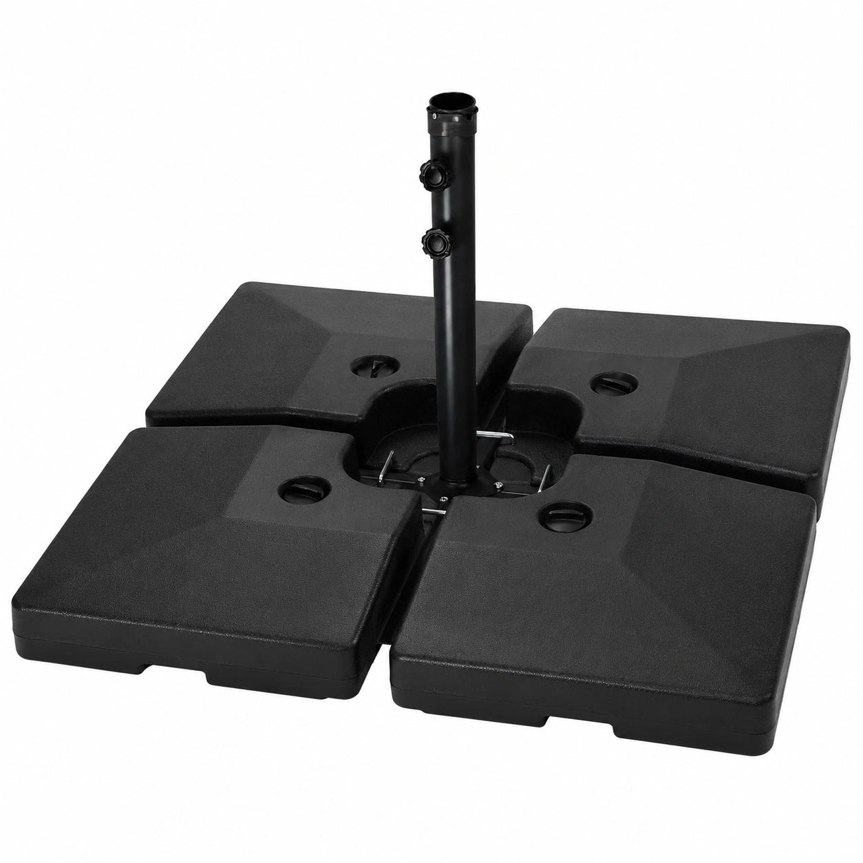 Montafox 4-teiliger Sonnenschirmständer für Ampelschirme, befüllbar, 90L/150kg, 7 Jahre Garantie