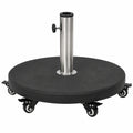 Robuster Sonnenschirmständer mit Rollen, 58 cm Durchmesser, 30 kg, Schwarz