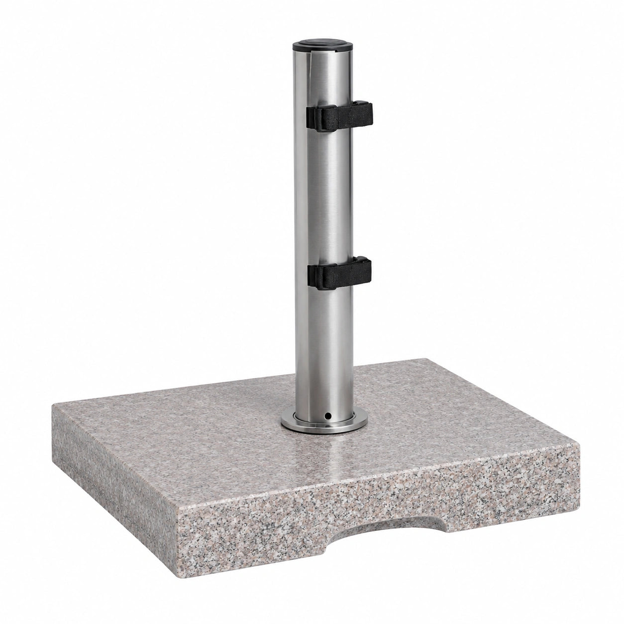 Stabiler Granit-Sonnenschirmständer 30KG für Balkon und Garten – Mit Edelstahlrohr für Schirme 32-48mm, Quadratisch 43x38cm