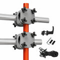 4smile Sonnenschirmhalter Set für Balkongeländer, Anthrazit – Inklusive Windsicherung