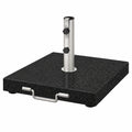 tillvex® Granit Schirmständer mit Rollen & Griff 27 kg, Edelstahlrohr, für Schirmstöcke 16-48 mm