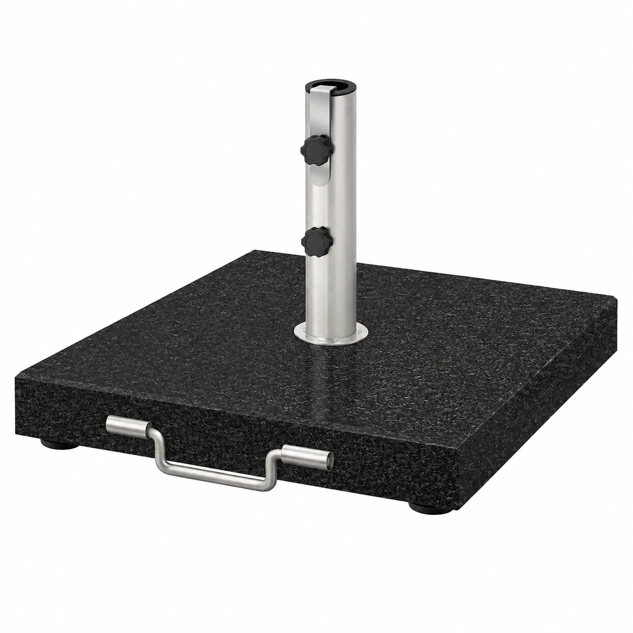 tillvex® Granit Schirmständer mit Rollen & Griff 27 kg, Edelstahlrohr, für Schirmstöcke 16-48 mm