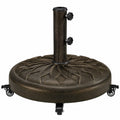 Robuster Yaheetech Sonnenschirmständer mit Rollen, Bronze, für 34/38/48 mm Stangen