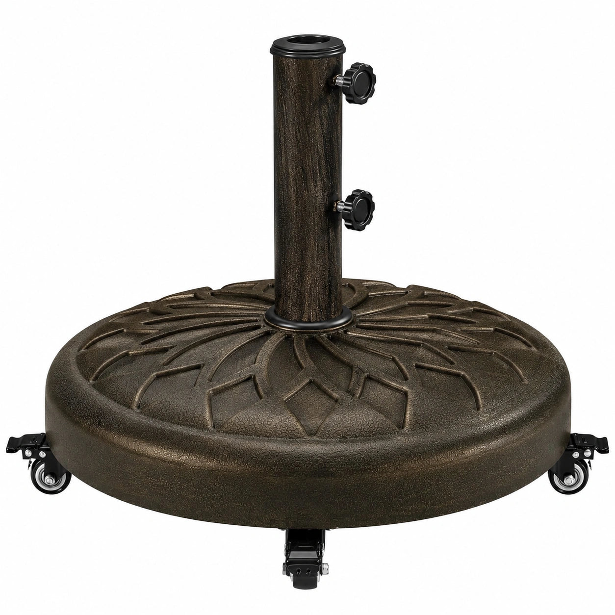 Robuster Yaheetech Sonnenschirmständer mit Rollen, Bronze, für 34/38/48 mm Stangen