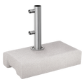 Sekey Schwerer Granit-Schirmständer mit Edelstahlrohr, Balkon-Sockel für Schirmstangen 22-38 mm, 25 kg, Grau