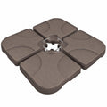 tillvex® Wetterfester Ampelschirmständer, 80 kg, Braun – Metallverbinder, befüllbar mit Wasser oder Sand